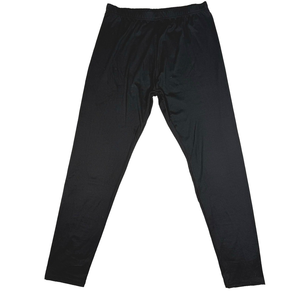 High Rise Pants Plus Sz 1XL Black Straight Leg Elastic Waist Casual Base Capsule